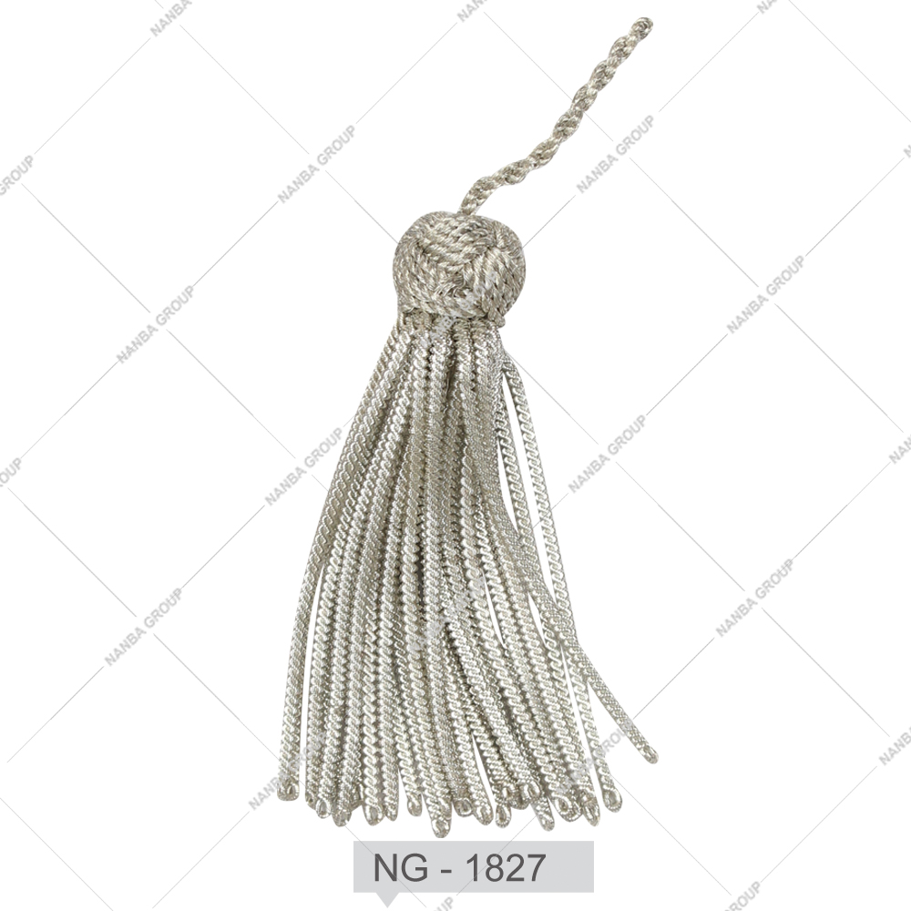 25 NANBA GROUP Silver Metallic Bullion Wire Handmade Tassels Customized Size Uniform Fringe for Garment & Home Decor - Image 1