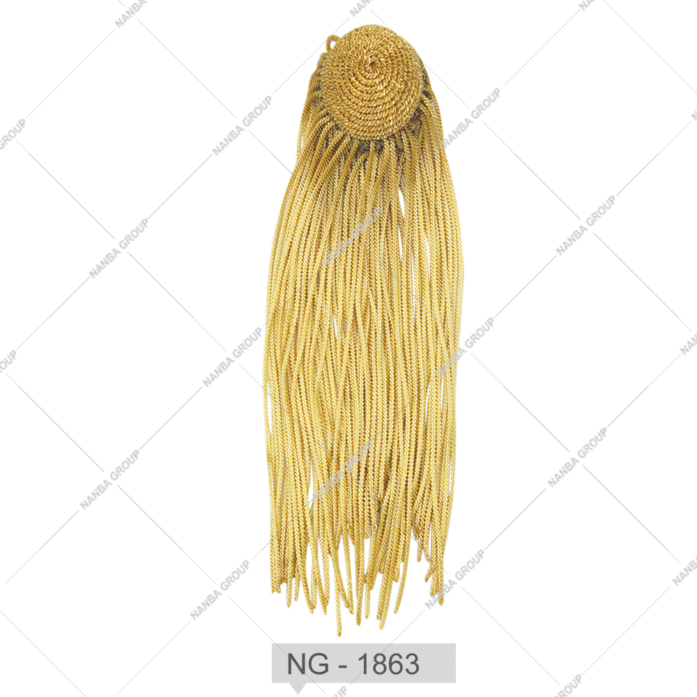 62 OEM Customized Long Gold Fringe Tassel with Cord Wholesale Bullion Metallic Wire - Image 1
