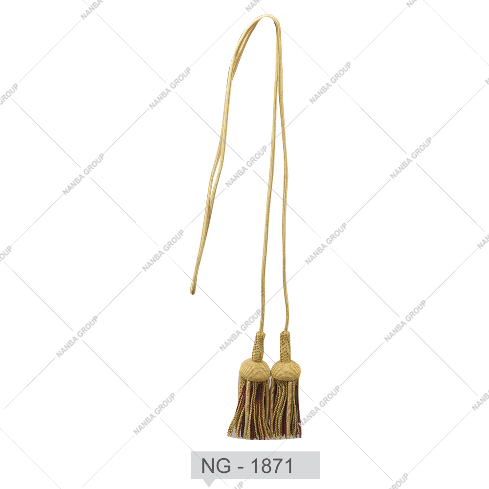 71 high quality custom design Gold Bullion Woven Tassels uniform Decoration - Image 1