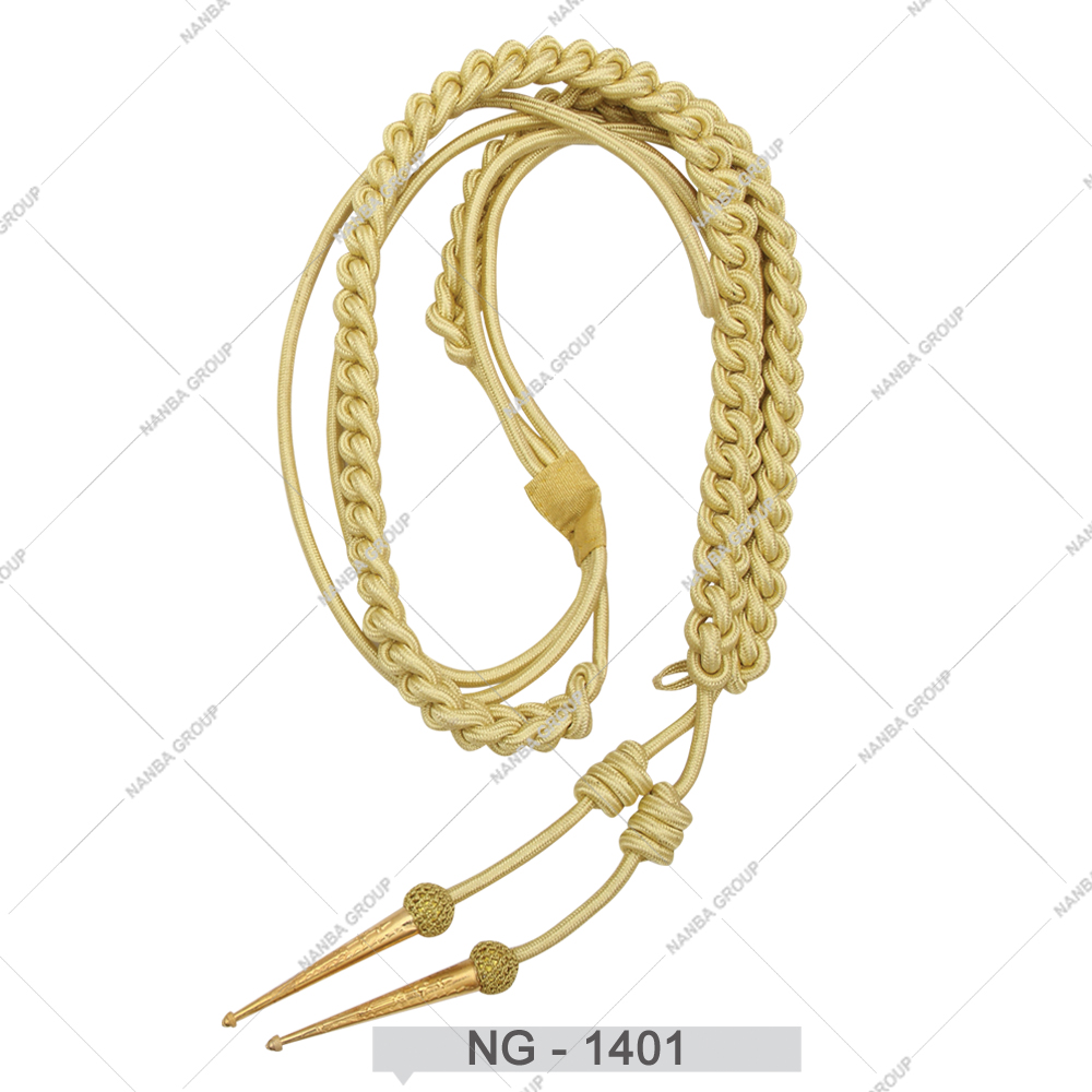 NG - 1401 Premium Quality Uniform Products Aiguillettes Shoulder Cords Custom Golden Aiguillettes for Uniform - Image 1