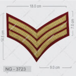 Wholesale Price Low MOQ Custom Made 4 Bar Chevron Gold on Red Satin Fabric No Strap Custom Logo NANBA GROUP