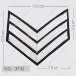 Customizable Size Embroidered Security Shoulder Chevrons Safety-Pin Attached Uniform Sergeant Stripes