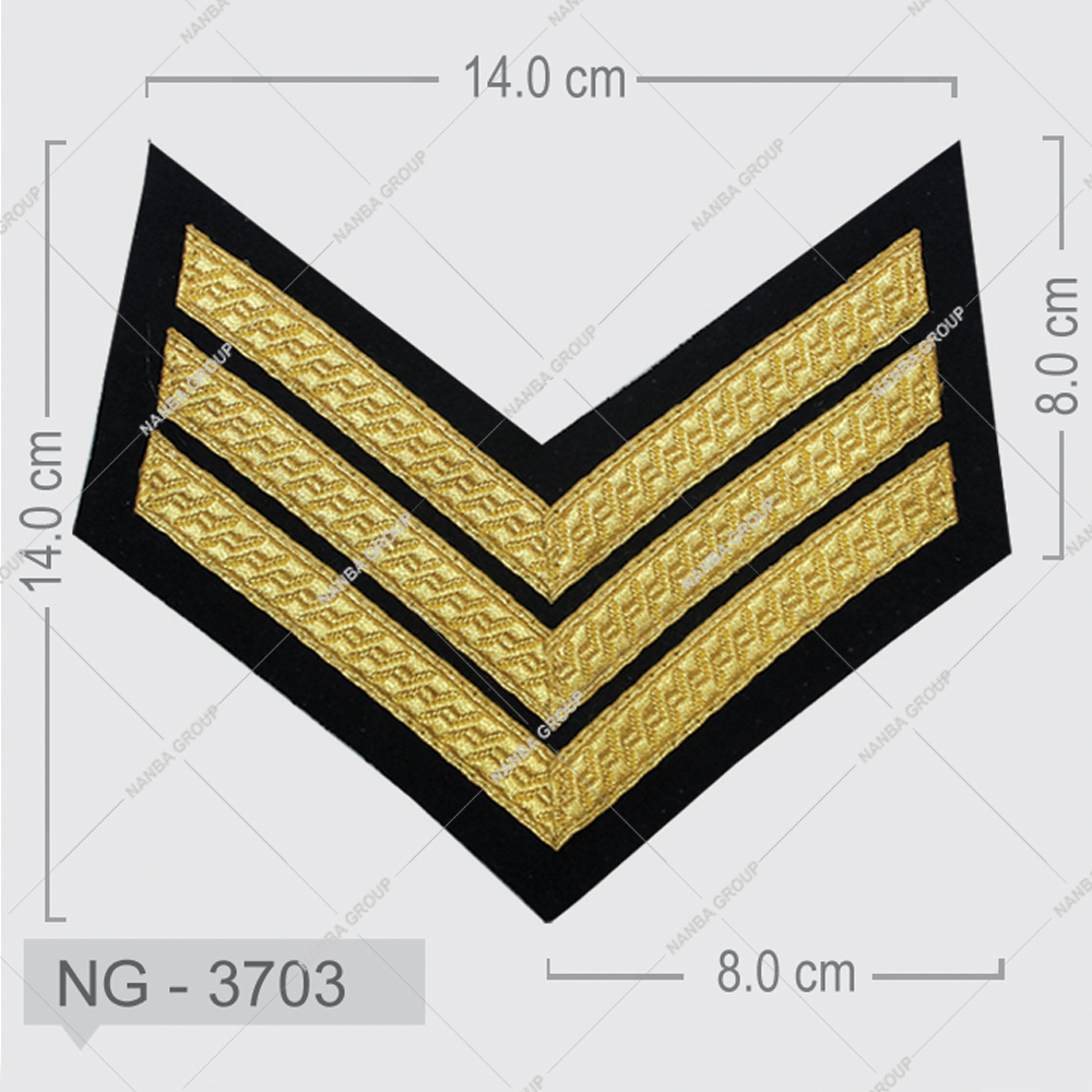 NG - 3703 Wholesale NANBA GROUP Factory Uniform Custom Embroidery Rank Chevrons Satin Fabric Logo Acceptance 2026 Stylish - Image 1
