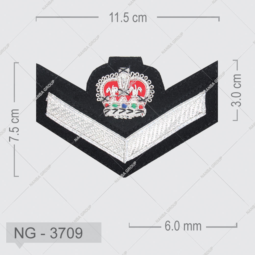 NG - 3709 NANBA GROUP Hot Sell High Quality Customized Uniform Satin Fabric Insignia Chevron No Strap - Image 1