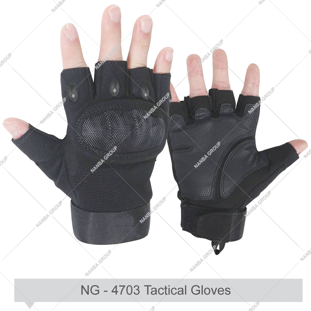 NG - 4703 Wholesale Price Half Finger Back-of-hand Protective Pad Tactical Gloves Unisex Non-Slip Quick Drying Polyester/Cotton Summer - Image 1