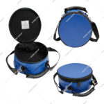 Premium Masonic Crown Cap Case (Blue) Imitation Leather Scottish Rite Hat Box with Zipper Closure Lightweight Customizable Size