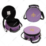 Cryptic Masonic Royal Select Master Crown Cap Case Purple Leather Hand Embroidered Emblem Freemason Carrying Hat Box Zipper