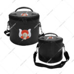 Black Hand Embroidery Gruto Fez Case/Hat Box Imitation Leather Zipper Closure Soft Handle Eco-Friendly