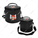 Black Hand Embroidery Gruto Fez Case/Hat Box Imitation Leather Zipper Closure Soft Handle Eco-Friendly