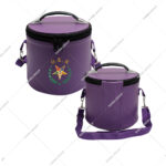 Machine Embroidery Curved Gold OES Letters, Star and Green Imitation Leather Purple Strap