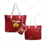 Shriner Emblem Eco-Friendly Tote Bag Codura & Poly-Vinyl Shoulder Bag with Embroidery | Waterproof Zipper Closure OES Design