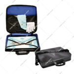 Masonic Apron Carrying Case Past Master Emblem - Lightweight Soft Black MM Soft Case - Imitation Leather