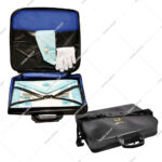 MM Soft Case - Imitation Leather Emblem Machine Embroidered Shriner Masonic Apron Carrying Shoulder Bag