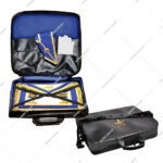 Provincial Soft Imitation Leather Zipper Closure Luxury Embroidery OES Masonic Apron Carrying Shoulder Bag Regalia Case