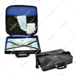 MM Soft Case - Imitation Leather Emblem Embroidery (OES) Masonic Apron Carrying Shoulder Bag Soft Regalia Case