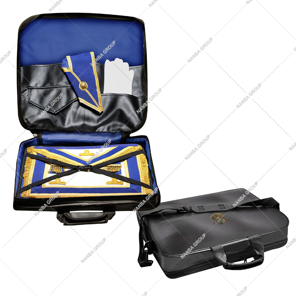 Photo-07 Provincial Soft case Imitation Leather Daughter Of Isis Embroidery Masonic Apron Carrying Shoulder Bag Soft Regalia Case - Image 1