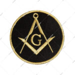 Masonic Black & Gold embroidered patch Square and Compasses Freemason | Custom Clothes Embroidery Patch Clothes Decoration