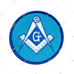 Square & Compass Round Embroidered Masonic Patch - Blue & White 3'' Diameter