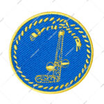 Tubal Cain Round Embroidered Masonic Patch - Blue & Gold 3'' Diameter