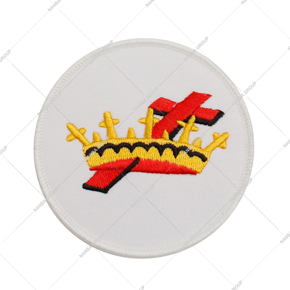 Photo-07 Knights Templar Royal Cross & Crown Round Embroidered Masonic - Image 1