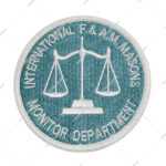 Embroidered International Mason Monitor patch Embroidered Patch Designed For Apparel jackets or shirts