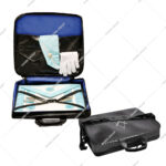 Masonic Apron Carrying Soft Case with Square Compass Emblem Lightweight Soft Black MM Soft Case - Imitation Leather