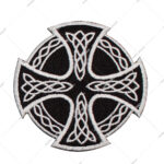 Celtic Cross Round Embroidery Patch Iron Sew on Goth Fashion Badge Biker