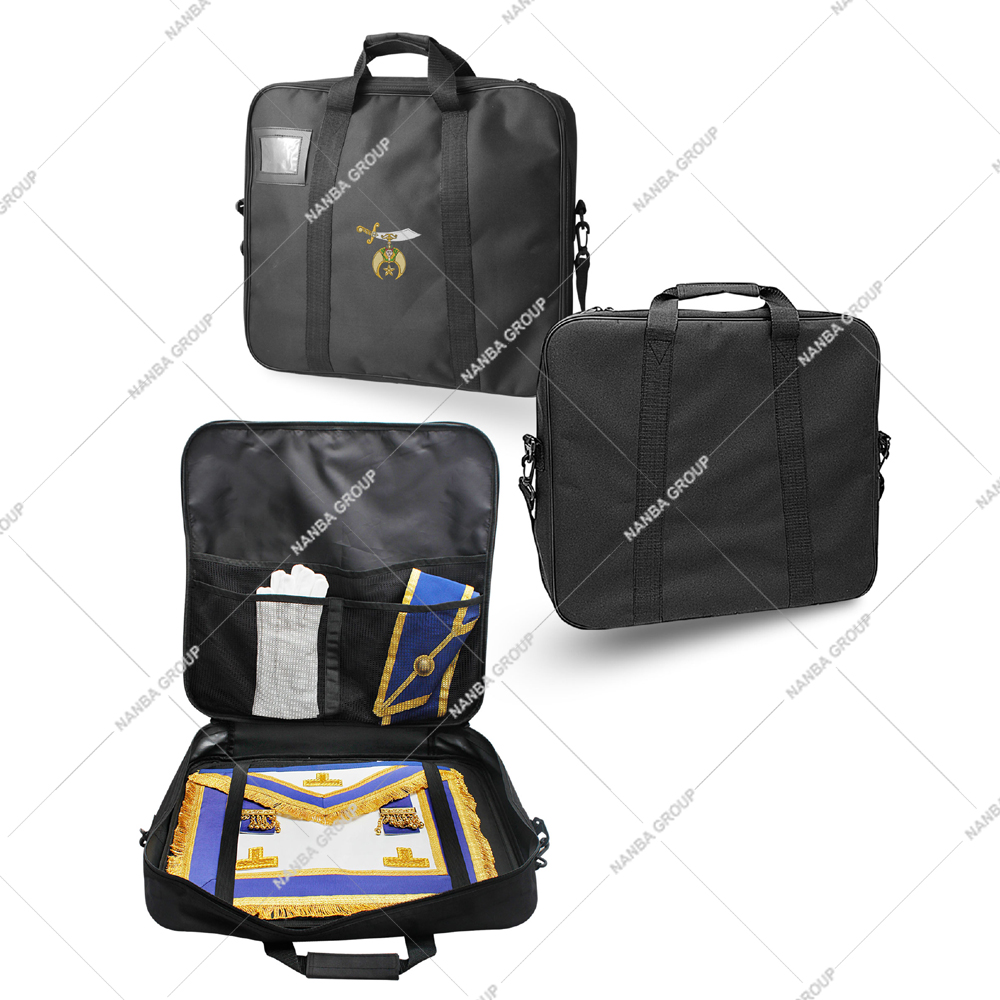 Photo-09 Provincial Soft case - Cordura Emblem Embroidery Masonic Shriner Masonic Apron Carrying Shoulder Bag Provincial Regalia Kit Bag - Image 1