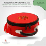 Past Grand High Priest Royal Arch Chapter Crown Cap Case - Red Leather - Image 4