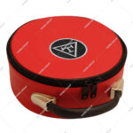 Leather Masonic Royal Arch Crown Cap Case Featuring Gold Machine-Embroidered Triple Tau Emblem and a Black