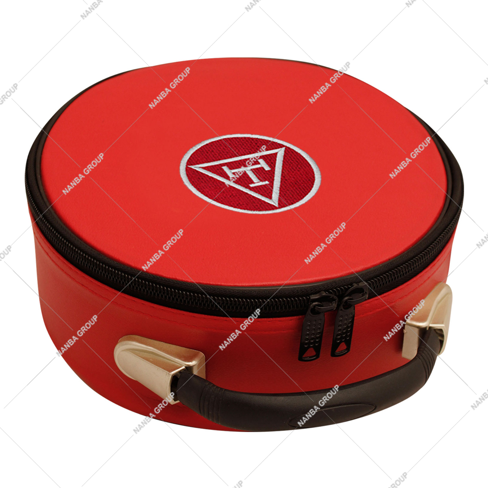 Photo-06 Red Masonic Regalia Royal Arch Chapter Crown Cap Case Durable Construction With A Black Handle And Embroidered Patch - Image 1