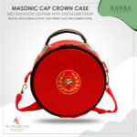 Past Grand High Priest Royal Arch Chapter Crown Cap Case - Red Leather - Image 2