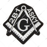 2B1 ASK1 Freemason Symbol Embroidered Patch, Typically Designed for Iron-on or Sew-on Application on Jackets or Vests.