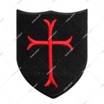 Knights Templar Cross Shield Embroidered Patch Often Used On Jackets Bags, Or Uniforms