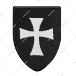 Christian Medieval Knight Templar Holy Land Crusades Black Cross Patch Shield KT