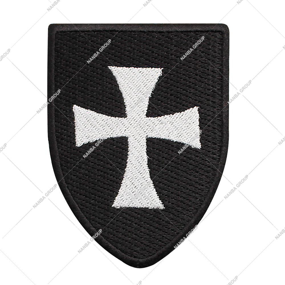 Photo-07 Christian Medieval Knight Templar Holy Land Crusades Black Cross Patch Shield KT - Image 1