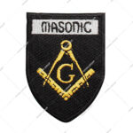 Masonic Embroidered Iron-on Patch Featuring the Square and Compasses (G) Symbol.
