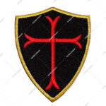 Knights Templar Shield Cross Red Embroidered Canvas Iron-On Patch 2.3x3.1 Inch for Gifts & Cloth