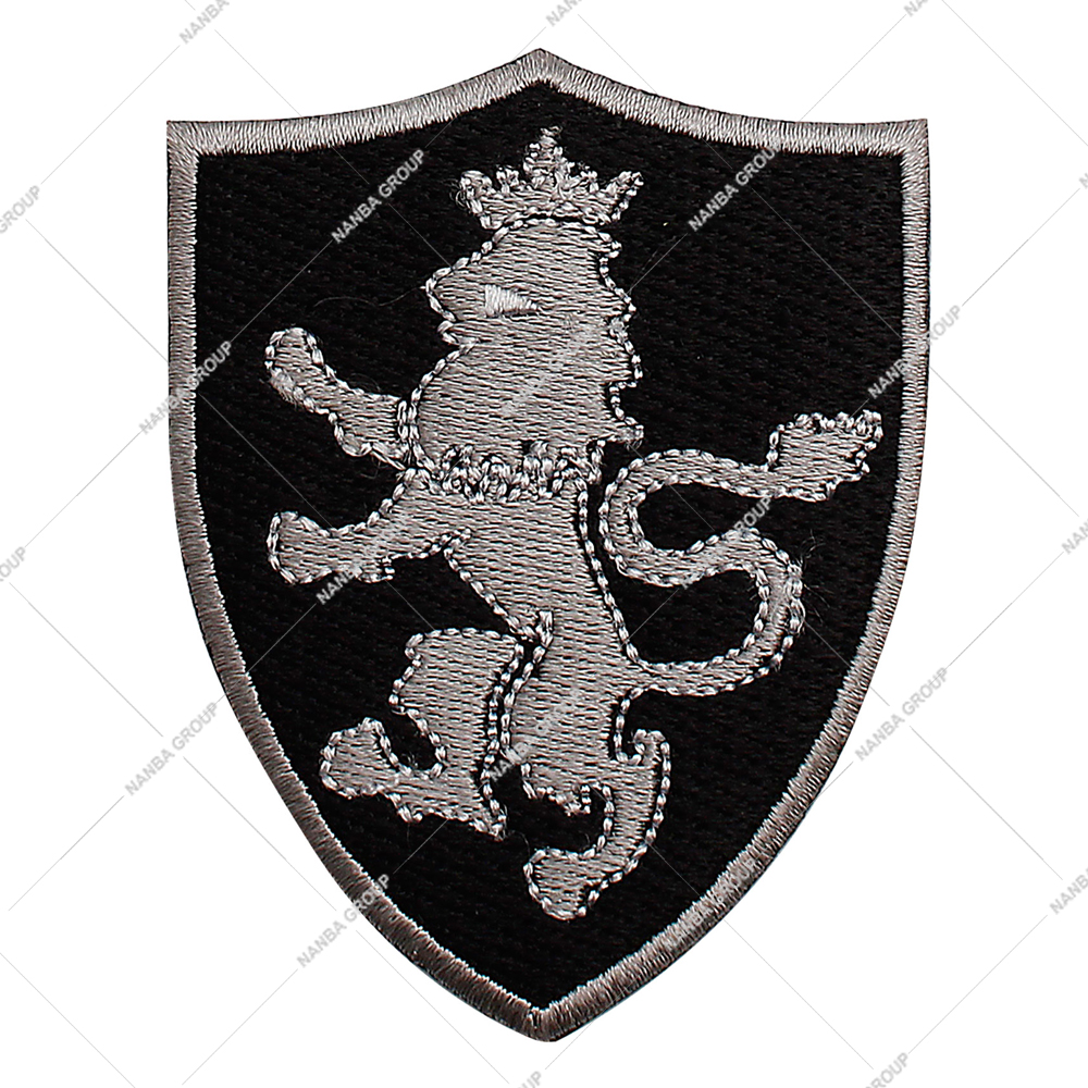 Photo-07 Crowned Lion Crest Coat of Arms Embroidered Premium Patch DIY Iron-on or Sew-on Decorative Badge Emblem - Image 1
