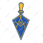 Trowel Square & Compass Embroidered Masonic Patch - Blue & Gold 3'' Tall