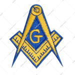 Masonic Iron-On Embroidered Patch Featuring the Square and Compass Symbol for Hats Apparel Accessories