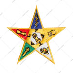 Order of the Eastern Star Embroidered Iron-On Square Masonic Patch-3" Tall Canvas for Hats & Gifts