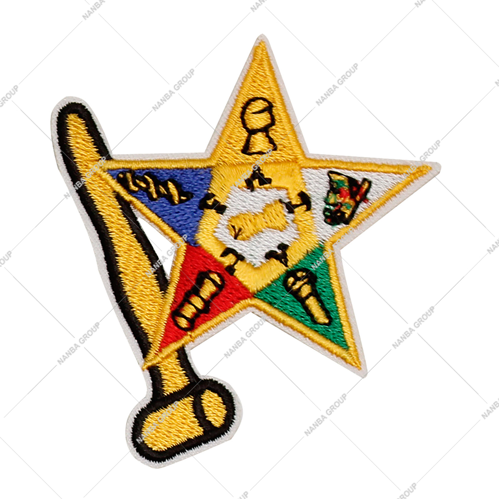 Photo-07 Iron-On Embroidered Canvas Order of the Eastern Stars (OES) Patch for Hats & Gifts - Image 1