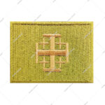 Jerusalem Cross Embroidered Tactical Morale Patch Featuring A Hook-And-Loop Backing For Attachment To Gear