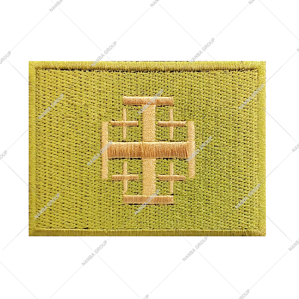 Photo-07 Jerusalem Cross Embroidered Tactical Morale Patch Featuring A Hook-And-Loop Backing For Attachment To Gear - Image 1
