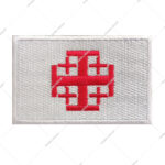 Iron-On Embroidered Patch Featuring a Jerusalem Cross Design Commonly Used on Backpacks Jackets Tactical Gear Hats or Cloth