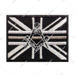 Masonic without G Thin Gray Line Embroidered Sew / Iron on Patch Badge