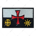 Templar Knight Crusader Iron-On Embroidered Square Canvas Flag Patch for Hats and Gifts Manufactured by Miltacusa