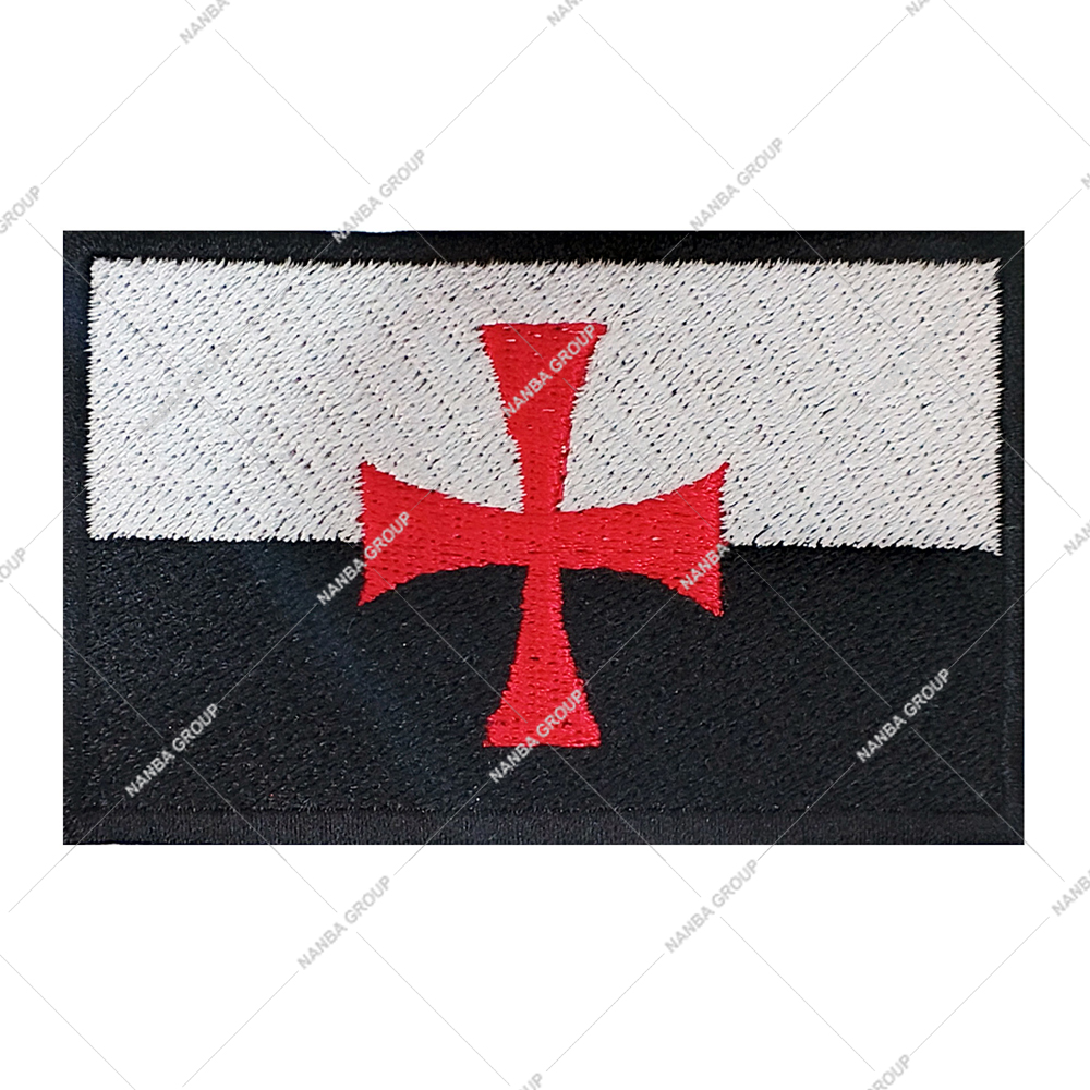 Photo-07 Embroidered Knights Templar Battle Flag Patch, Often Used Tactical Or Morale Patch For Clothing And Gear - Image 1