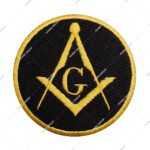 Masonic Square & Compasses Patch Black Gold Biker Mason Freemason